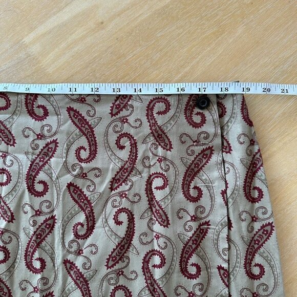 Woolrich Boho Gypsy Vintage Paisley Button Side Faux Wrap Long MIDI Skirt Sz 18 - Picture 9 of 10
